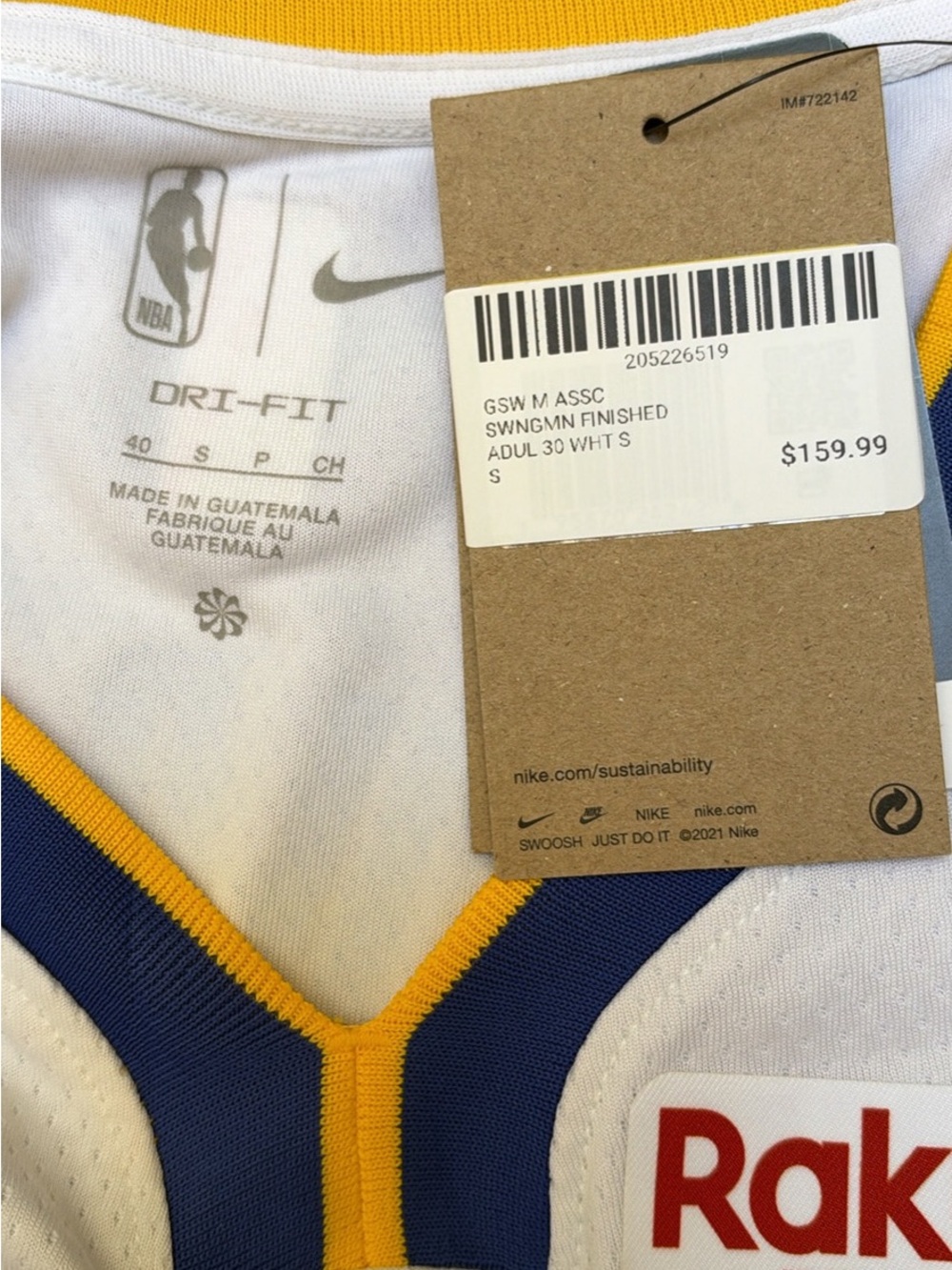 Men’s small Golden State warriors jersey new with tags